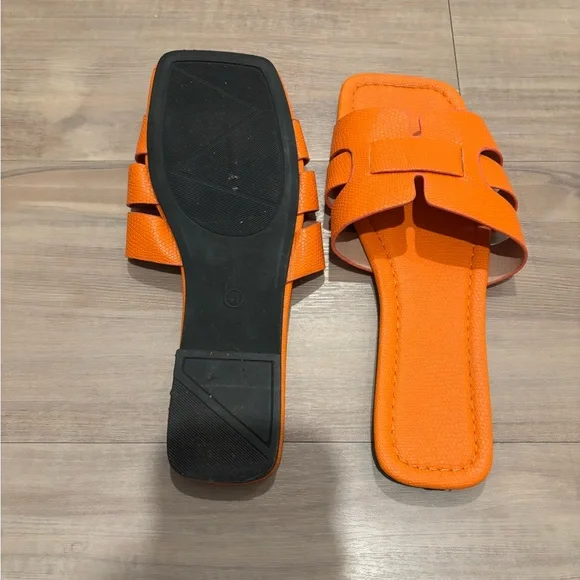 Orange Slide Sandals - Picture 2 of 3